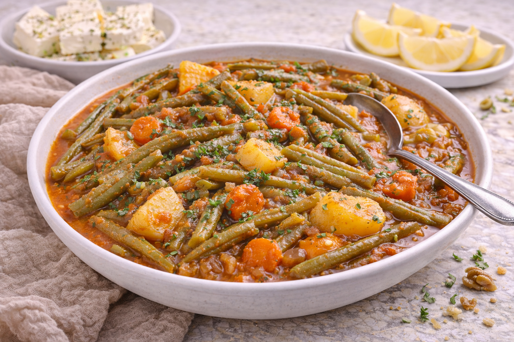Authentic Greek Fasolakia Recipe: Braised Green Beans & Potatoes
